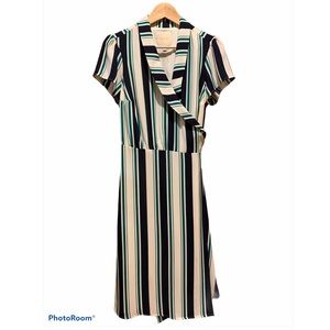 ModCloth Striped Blue Green Wrap Dress Size 1X